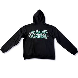 ALMOST SOMEDAY Fantasy Hoodie Black Mens Size M Graphic Print